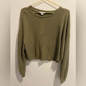NWT Listicle Olive Green Waffle Knit Shirt